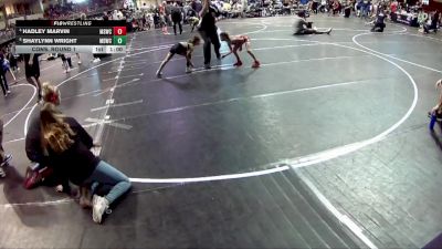 49-50 lbs Cons. Round 1 - Shaylynn Wright, Midwest Destroyers Wrestling Club vs Hadley Marvin, Millard South Wrestling Club