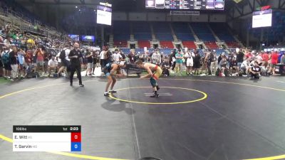 106 lbs Cons 8 #2 - Ezekiel Witt, Kansas vs Tyler Garvin, Maryland