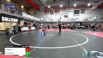 43 lbs Semifinal - JD Baker, Hilldale Youth Wrestling Club vs Ross Richards, Roland Youth League Wrestling