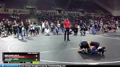 78 lbs Cons. Round 2 - Benjamin Baca, Pikes Peak Warriors Wrestling vs Archer Lopez, Colorado