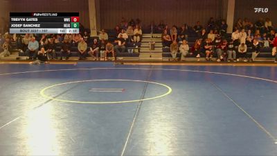 197 lbs Champ. Round 2 - Josef Sanchez, Northeastern Junior College vs Trevyn Gates, Western Wyoming College