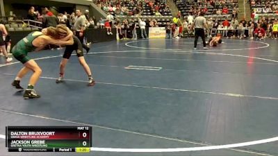 105 lbs Cons. Round 3 - Jackson Grebe, Gretna Youth Wrestling vs Dalton Bruxvoort, Ubasa Wrestling Academy