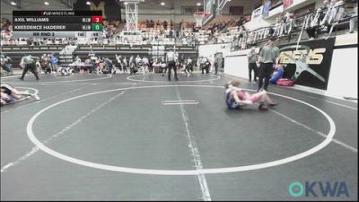 58-61 lbs Rr Rnd 3 - Axil Williams, Harrah Little League Wrestling vs Kreedence Haderer, Harrah Little League Wrestling