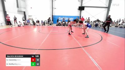 135 lbs Quarterfinal - Quinten Cassiday, Michigan Premeir Gold vs Brady McMurtry, Bull Trained