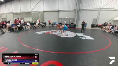 170 lbs Semis & 3rd Wb (16 Team) - Brenton Russell, Indiana vs Parker Guge, Kansas Red