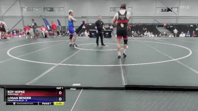 285 lbs Round 2 (8 Team) - Koy Hopke, Wisconsin vs Logan Bender, Minnesota Blue