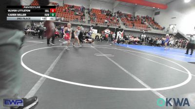 73 lbs 2nd Place - Oliver Littleton, Collinsville Cardinal Youth Wrestling vs Caden Miller, Fort Gibson Youth Wrestling