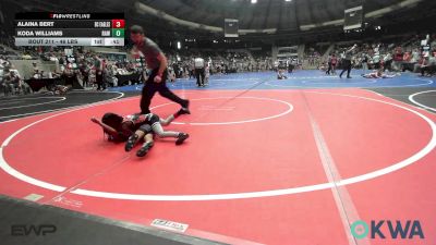 46 lbs Round Of 16 - Alaina Bert, Del City Little League Wrestling vs Koda Williams, Raw Wrestling Club