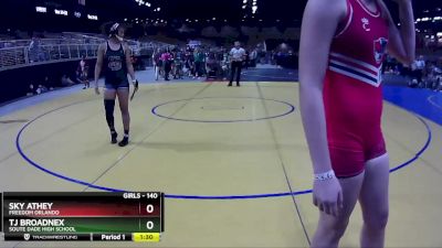 140 lbs Cons. Round 3 - Sky Athey, Freedom Orlando vs Tj Broadnex, Soute Dade High School