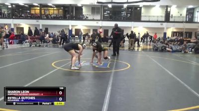 136 lbs Round 3 (16 Team) - Estella Gutches, McKendree vs Sharon Leon, Northern Michigan University