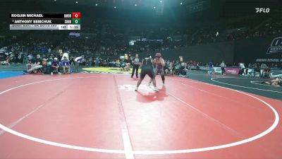 6A Boys 285 lbs Quarterfinal - Anthony Semchuk, Sunset Boys vs Roquin Michael, North Medford Boys