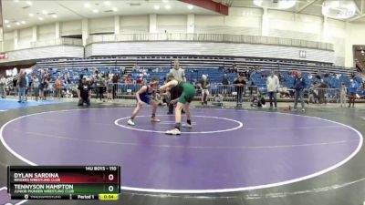 110 lbs Cons. Round 2 - Dylan Sardina, Ringers Wrestling Club vs Tennyson Hampton, Junior Pioneer Wrestling Club