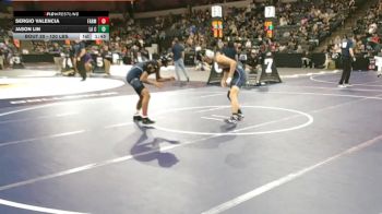 120 lbs Round Of 64 - Sergio Valencia, Farmersville (CS) vs Jason Lin, La Costa Canyon (SD)