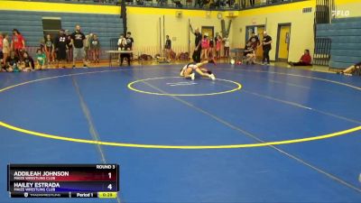 93 lbs Round 3 - Addileah Johnson, Maize Wrestling Club vs Hailey Estrada, Maize Wrestling Club