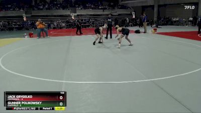 115 lbs Finals (8 Team) - Jack Grygelko, Centennial vs Gunner Polikowsky, Chatfield