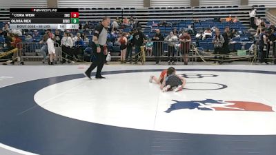 69 lbs Quarters - Olivia Rex, Bad Karma Wrestling Club vs Cora Weir, Summit Wrestling Club