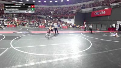 75 lbs Champ. Round 1 - Booker Ewing, Richland Center Youth Wrestling vs Weston Downing, FWA