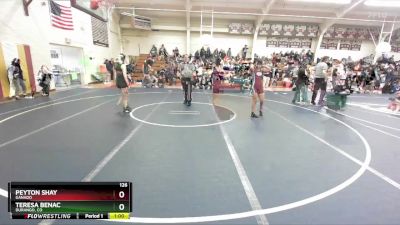126 lbs Cons. Round 2 - Teresa Benac, Durango, CO vs Peyton Shay, Ganado