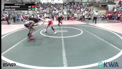 85 lbs Quarterfinal - Brady McDonald, Raw Wrestling Club vs Zavion Love, HURRICANE WRESTLING ACADEMY