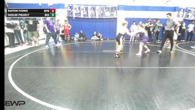 Consolation - Easton Farris, Mannford Pirate Youth Wrestling vs Hadlee Piearcy, Buck Pride Wrestling