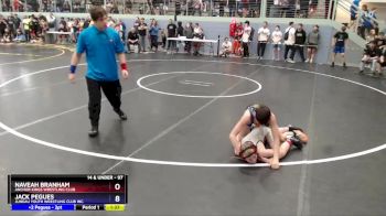 97 lbs Cons. Round 1 - Jack Pegues, Juneau Youth Wrestling Club Inc. vs Naveah Branham, Anchor Kings Wrestling Club