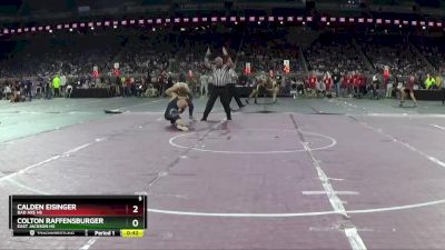 D4-165 lbs Cons. Round 1 - Colton Raffensburger, East Jackson HS vs Calden Eisinger, Bad Axe HS