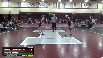 JV-13 lbs Round 2 - Kaydnce Cowell, Sumner-Fredericksburg vs Gabriella McDermott-Gotto, West Delaware