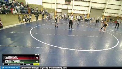 87 lbs Cons. Round 3 - Maddix Park, Juab Wrestling Club vs Carsen Peebles, Upper Valley Aces Wresstling