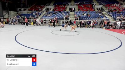 120 lbs Cons 16 #1 - Gavin Landers, IA vs Braden Johnson, WI