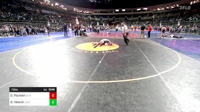 75 lbs Semifinal - Dylan Poulsen, Nhwc vs Dominic Velardi, Jersey 74