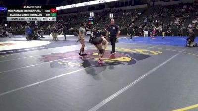 120 lbs Round Of 32 - Mackenzie Mendenhall, Corona (SS) vs Isabella Marie Gonzales, Clovis East (CS)