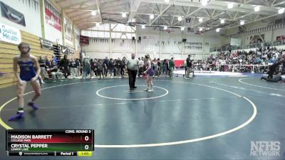 115 (117) Cons. Round 3 - Crystal Pepper, Lower Lake vs Madison Barrett, College Park