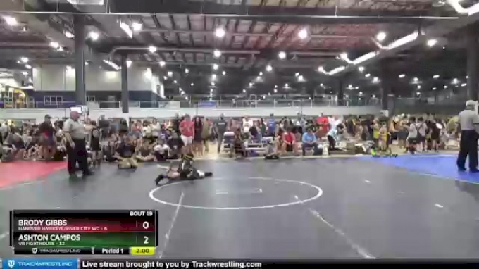 95 lbs Round 5 (8 Team) - Brody Gibbs, HANOVER HAWKEYE/RIVER CITY WC vs ...