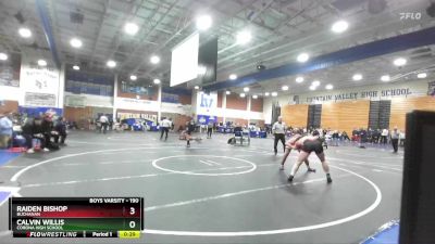 190 lbs Cons. Round 2 - Calvin Willis, Corona High School vs Raiden Bishop, Buchanan