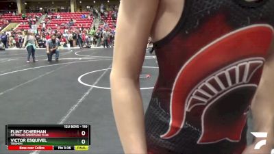 110 lbs Cons. Round 3 - Flint Scherman, Oz Trojan Wrestling Club vs Victor Esquivel, Triumph