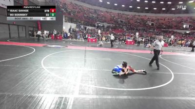 57 lbs Cons. Semi - Isaac Savage, Oconto Falls/Abrams Youth Wrestling vs Bo Sosinsky, St Croix Central