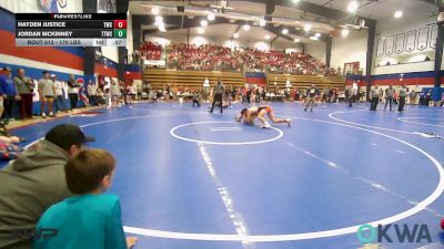 170 lbs Rr Rnd 1 - Hayden Justice, Tahlequah Wrestling Club vs JORDAN MCKINNEY, Team Tulsa Wrestling Club