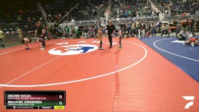 62 lbs Champ. Round 2 - Archer Souza, High Plains Thunder Wrestling Club vs Benjamin Jorgensen, Sheridan Wrestling Club