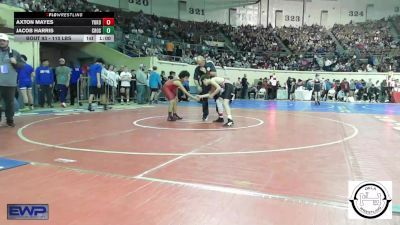 110 lbs Consi Of 32 #1 - Axton Mayes, Yukon vs Jacob Harris, Crossings Christian School