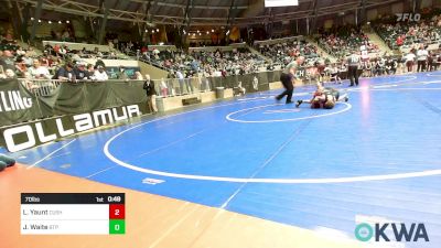 70 lbs Consi Of 8 #1 - Linkin Yaunt, Cushing vs Josiah Waite, Tulsa Blue T Panthers