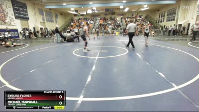 132 lbs Champ. Round 3 - Syruss Flores, Paloma Valley vs Michael Marshall, Tri City Christian