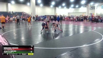 110 lbs Semis & Wb (16 Team) - Eowyn Reeves, MIAMI ALLSTARS vs Breanna Higgins, Pink Predators