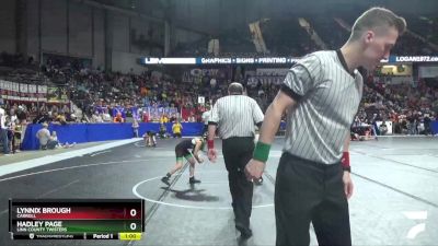 70 lbs Quarterfinal - Lynnix Brough, Carroll vs Hadley Page, Linn County Twisters