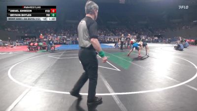 3A Boys 113 lbs 1st Place Match - Bryson Boyles, Pleasant Hill Boys vs Diesel Johnson, Nyssa Boys