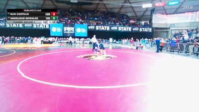 Girls 1B/2B/1A 130 Champ. Round 1 - Angelique Morales, Tonasket (Girls) vs Alia Castillo, Connell (Girls)