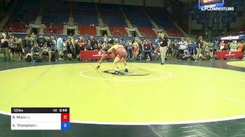 120 lbs Cons 16 #2 - Benjamin Monn, Pennsylvania vs Kaleb Thompson, Illinois