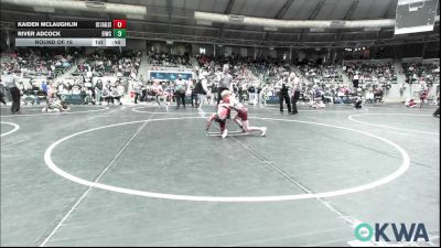 58 lbs Round Of 16 - Kaiden McLaughlin, Del City Little League Wrestling vs River Adcock, Eufaula Ironheads Wrestling Club