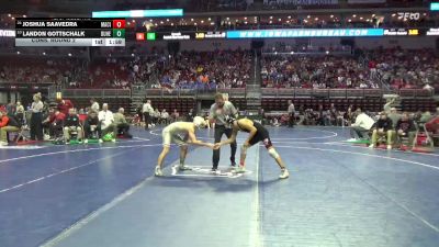 3A-120 lbs Cons. Round 2 - Landon Gottschalk, Dubuque Hempstead vs Joshua Saavedra, Mason City