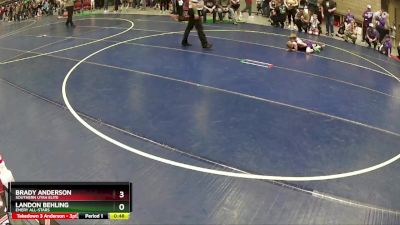 62 lbs Cons. Round 3 - Brady Anderson, Southern Utah Elite vs Landon Behling, Emery All-Stars