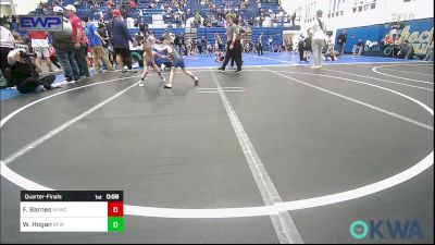 46 lbs Quarterfinal - Foster Barnes, Newcastle Youth Wrestling vs Wyatt Hogan, Bristow Youth Wrestling